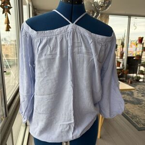 Women's Off-Shoulder Blue Top